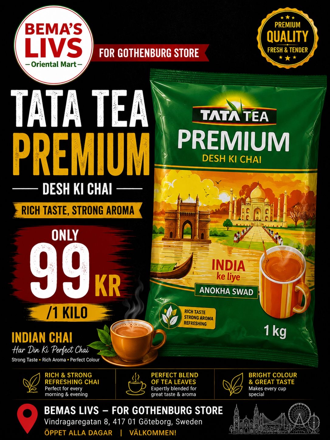 Tata premium svart löste 1kg