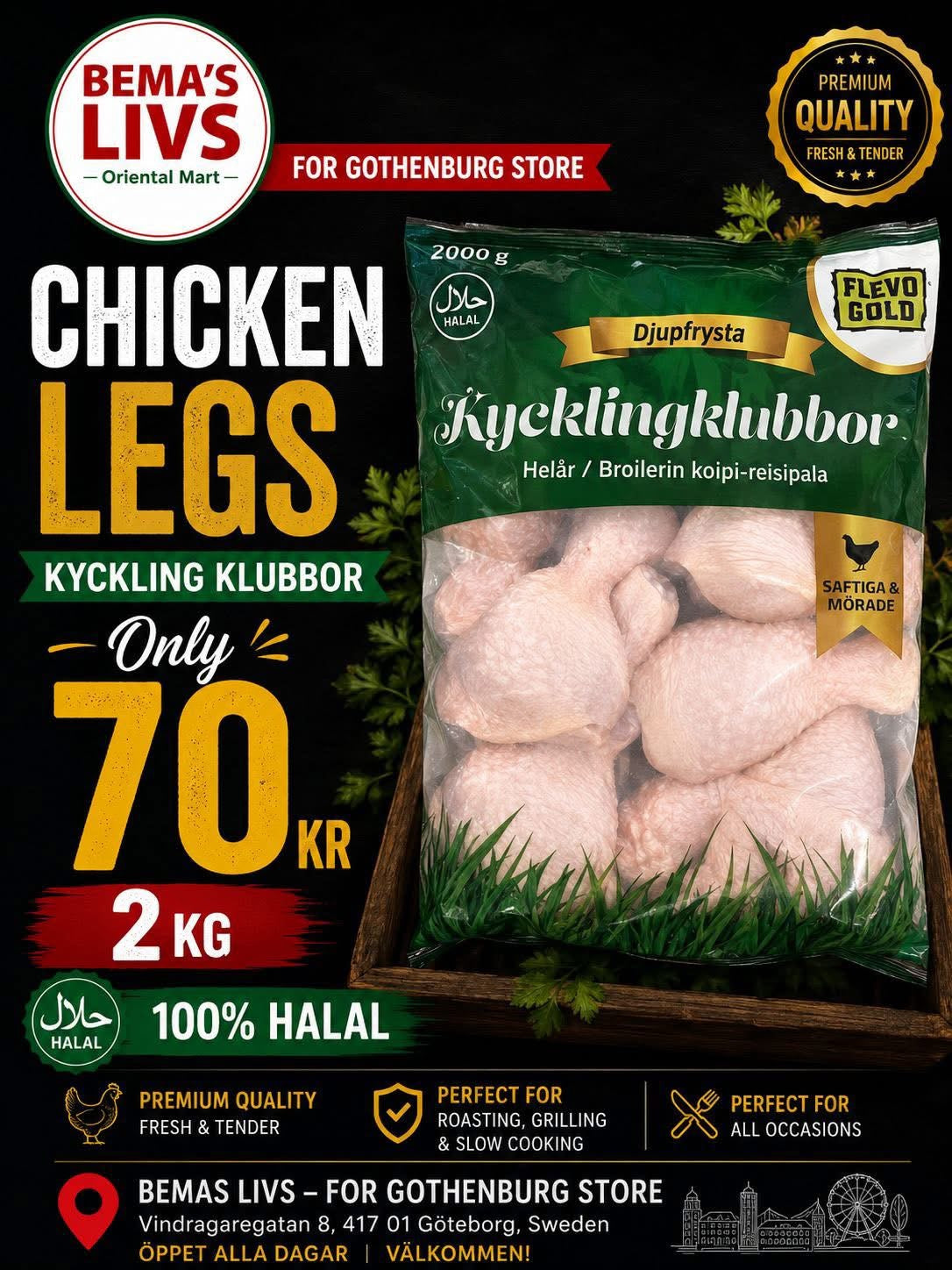 Kycklinglårkvartar 2 kg