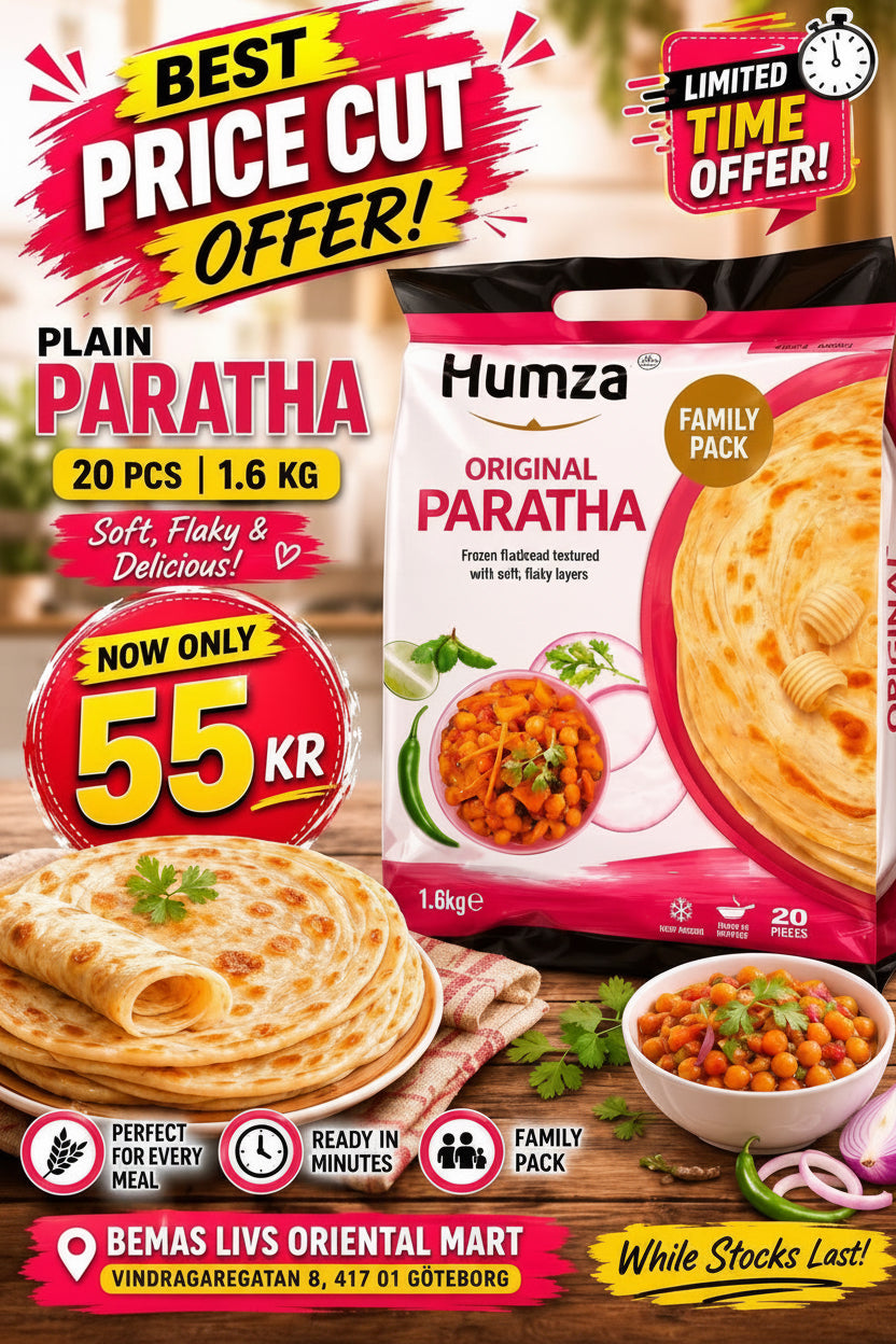 Frysta naturella paratha familjeförpackning