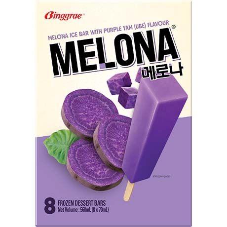 BINGGRAE Melona Glass Pinne Purpur Jam Ube